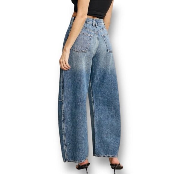 NWT Good American Extreme Barrel Jeans Size 8/29 Indigo $179 Wide-Leg Normcore - Picture 2 of 16